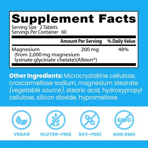 Viên Uống Magnesium Lysinate Glycinate Doctor's Best - Hỗ Trợ Giấc Ngủ Sâu, Tăng Cường Trí Nhớ, Giảm Căng Thẳng - 120 Viên Mỹ
