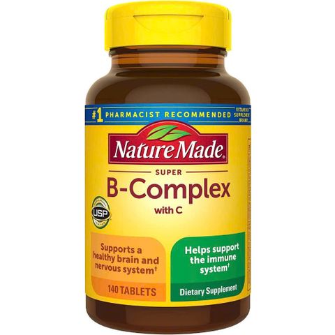 Viên uống Vitamin B Complex và C Nature Made - Bổ sung vitamin B cần thiết cho sức khỏe, năng lượng và miễn dịch - Hũ 140 viên nhập khẩu Mỹ