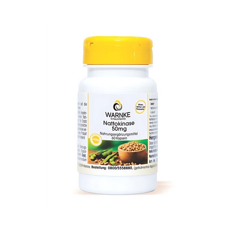 (Nội Địa) Lọ 60 Viên Uống Chống Đông Máu, Đột Quỵ Warnke Nattokinase – Nattokinase 50mg Fermentiert 2000 FU