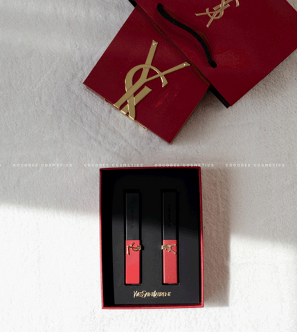 Bộ Quà Tặng Son YSL Slim Phiên Bản Giới Hạn - Hai Màu #1966 & #21, Son Môi Cao Cấp được Sản Xuất Tại Pháp