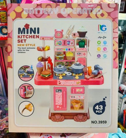 NAN QI TOYS 3959 Mini Kitchen Set Mẫu Mới 43pcs Đồ Chơi Nấu Ăn Có Hiệu Ứng Đèn Và Âm Thanh Cho Bé Chạy Bằng Pin