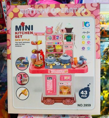 NAN QI TOYS 3959 Mini Kitchen Set Mẫu Mới 43pcs Đồ Chơi Nấu Ăn Có Hiệu Ứng Đèn Và Âm Thanh Cho Bé Chạy Bằng Pin