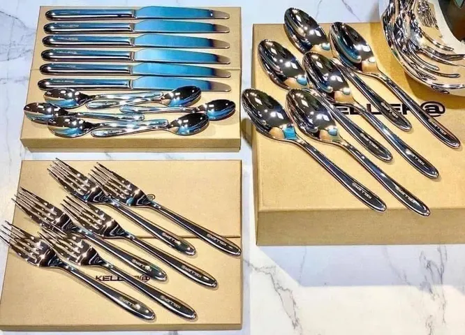 Set Đồ Dùng Bàn Ăn 24 Món Keller Hình Quả Trứng Inox - Dụng Cụ Sang Trọng Cho Bữa Tiệc Và Quà Tặng Độc Đáo