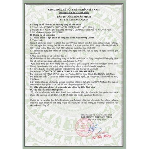Trà Thảo Mộc Giảm Cân Hương Chanh - Phiên Bản Nâng Cấp Sen Slim, Hỗ Trợ Giữ Dáng & Làm Đẹp Da, Hộp 15 Gói