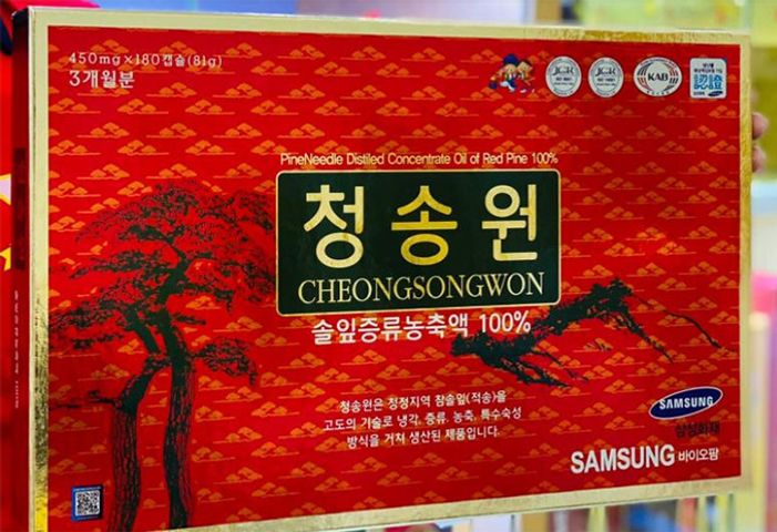 Viên Tinh Dầu Thông Đỏ Cheong Song Won Hàn Quốc 180 Viên - Tinh Chất Giúp Tăng Cường Sức Khỏe, Hỗ Trợ Tiểu Đường, Thanh Lọc Máu