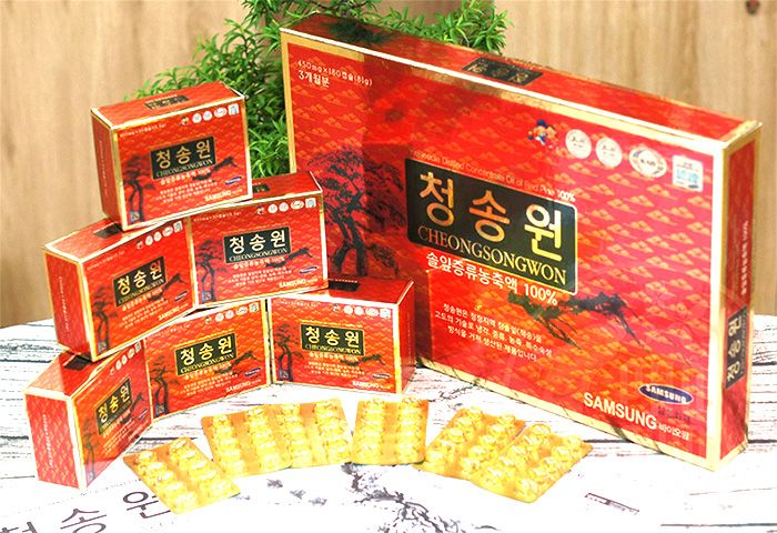 Viên Tinh Dầu Thông Đỏ Cheong Song Won Hàn Quốc 180 Viên - Tinh Chất Giúp Tăng Cường Sức Khỏe, Hỗ Trợ Tiểu Đường, Thanh Lọc Máu