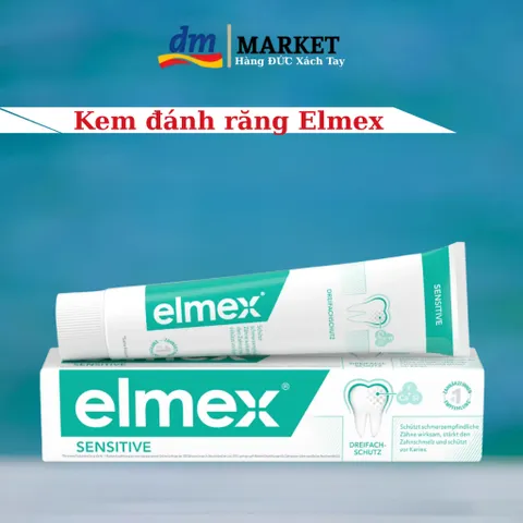 Kem đánh răng Elmex Sensitive 75ml - Chống ê buốt, làm trắng, bảo vệ nướu, xuất xứ Đức, được nha sĩ khuyên dùng.