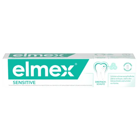 Kem đánh răng Elmex Sensitive 75ml - Chống ê buốt, làm trắng, bảo vệ nướu, xuất xứ Đức, được nha sĩ khuyên dùng.