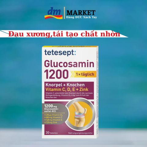 Viên uống bổ khớp Glucosamin 1200mg Tetesept - Hàng Đức, Hộp 30 viên hỗ trợ sức khỏe xương khớp