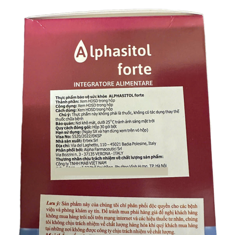 Alphasitol Forte - Bổ Trợ Sinh Sản Cho Nữ Giới, Hỗ Trợ Khả Năng Thụ Thai Tự Nhiên - Hộp 30 Gói Myo-Inositol, Acid Folic