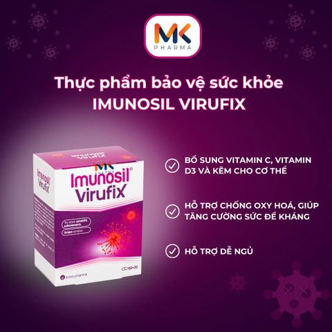 Viên uống IMUNOSIL VIRUFIX - Hỗ trợ tăng cường sức đề kháng và giấc ngủ - Thực phẩm chức năng bổ sung Vitamin C, D3, Kẽm