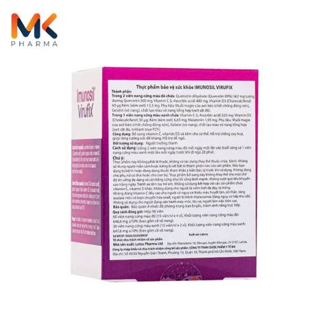 Viên uống IMUNOSIL VIRUFIX - Hỗ trợ tăng cường sức đề kháng và giấc ngủ - Thực phẩm chức năng bổ sung Vitamin C, D3, Kẽm
