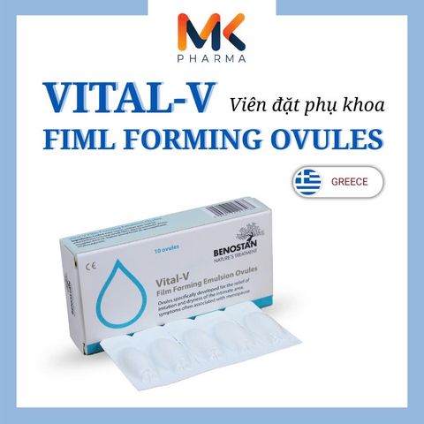 Viên Đặt Vùng Kín VITAL-V - Dưỡng Ẩm Sâu, Phục Hồi Niêm Mạc, Giảm Ngứa và Kích Ứng - Hỗ Trợ Sức Khỏe Phụ Nữ
