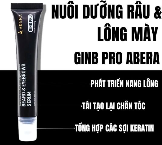 Serum GINB PRO 20ml Dưỡng Lông Mày & Râu - Hỗ Trợ Làm Đầy & Đậm Mày Râu, Sản Phẩm Chăm Sóc Da Từ Thương Hiệu ABERA