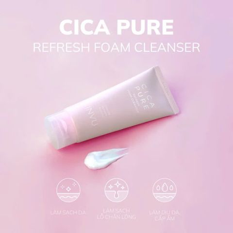 Sữa Rửa Mặt INVU Cica Pure Refresh Foam Cleanser 150ml - Chăm Sóc Da Nhạy Cảm, Làm Sạch Nhẹ Nhàng, Dưỡng Ẩm Rạng Ngời