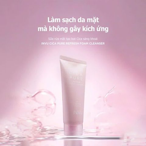 Sữa Rửa Mặt INVU Cica Pure Refresh Foam Cleanser 150ml - Chăm Sóc Da Nhạy Cảm, Làm Sạch Nhẹ Nhàng, Dưỡng Ẩm Rạng Ngời