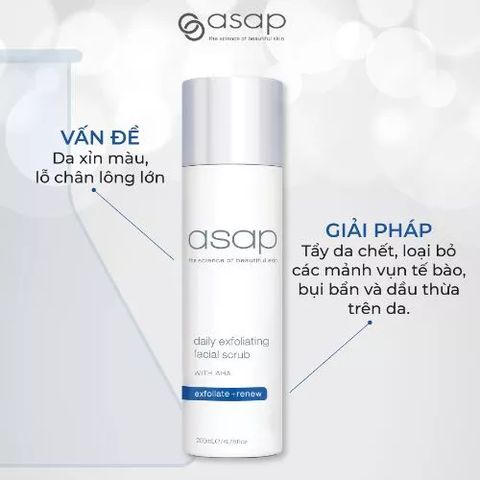 Sữa Rửa Mặt AHA Asap Tẩy Da Chết - Exfoliating Facial Scrub Sáng Da, Làm Sạch Sâu, Dịu Nhẹ, 14% AHA Cho Làn Da Khỏe Mạnh