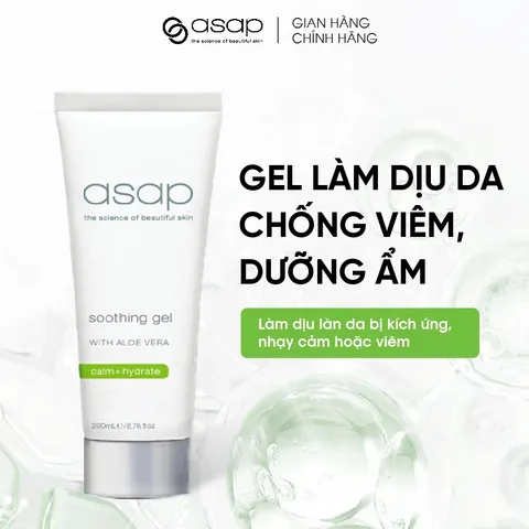 Kem Dưỡng Ẩm Asap Soothing Gel - Gel Làm Dịu Da Dầu Nhạy Cảm, Cấp Ẩm Sâu Với Chiết Xuất Lô Hội và Trà Trắng
