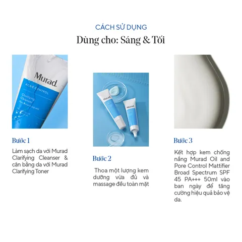 Kem Dưỡng Ẩm Murad Clarifying Water Gel 60ml - Phục Hồi Da Dầu, Căng Bóng, Chống Mụn, Dành Cho Da Nhờn