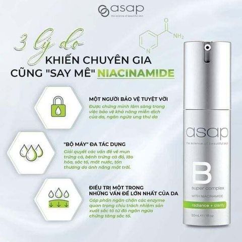Serum Cấp Ẩm Sâu Asap Super B Complex 13% Niacinamide - Se Khít Lỗ Chân Lông, Làm Sáng Da, Chống Lão Hóa, Trẻ Hóa Da