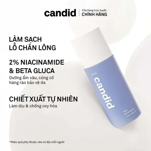 CANDID BHA Gel Exfoliant 100ml - Gel Tẩy Tế Bào Chết Làm Sạch Da, Thông Thoáng Lỗ Chân Lông & Làm Mịn Da Một Cách Hiệu Quả