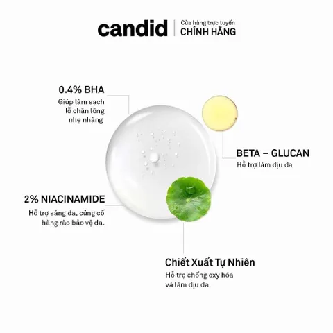 CANDID BHA Gel Exfoliant 100ml - Gel Tẩy Tế Bào Chết Làm Sạch Da, Thông Thoáng Lỗ Chân Lông & Làm Mịn Da Một Cách Hiệu Quả