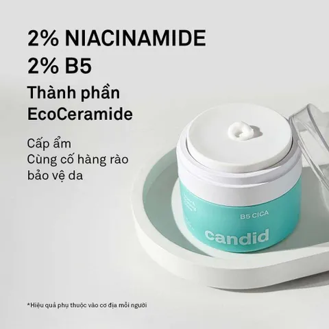 Kem Dưỡng Ẩm CANDID B5 Cica Repair & Soothing Cream 50ML - Làm Dịu, Phục Hồi Da Khô, Tái Tạo Đàn Hồi Da Mịn Màng