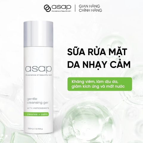 Sữa Rửa Mặt Asap Gentle Cleansing Gel - Giảm Dầu Nhờn, Chống Oxy Hóa, Dưỡng Ẩm, Phục Hồi Da - Sản Phẩm Chăm Sóc Da Mặt Dịu Nhẹ