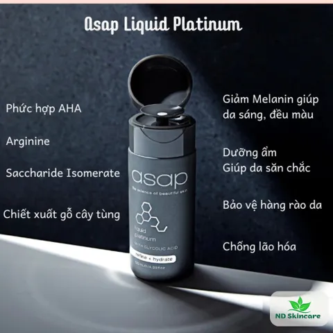 Tinh Chất AHA Asap Liquid Platinum - Serum Dưỡng Da, Làm Sáng, Tẩy Da Chết, Kích Thích Collagen, Phục Hồi Da Khỏe Mạnh