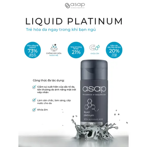 Tinh Chất AHA Asap Liquid Platinum - Serum Dưỡng Da, Làm Sáng, Tẩy Da Chết, Kích Thích Collagen, Phục Hồi Da Khỏe Mạnh