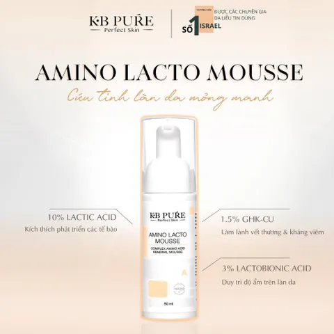 KB Pure Amino Lacto Mousse - Kem Dưỡng Phục Hồi Da Nhạy Cảm, Tăng Cường Tái Tạo và Cải Thiện Độ Ẩm, 50ML
