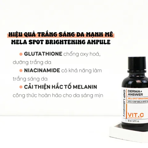 Tinh Chất Làm Sáng Da CNP Derma Answer Mela Spot - Ampule Vitamin C Giúp Cải Thiện Tàn Nhang và Đốm Nâu, Làm Sáng Da Vượt Trội
