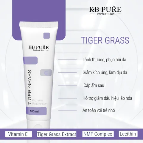 KB Pure Tiger Grass Cream - Kem Phục Hồi Da, Giảm Kích Ứng, Dưỡng Ẩm & Làm Lành Thương Nhanh, Thích Hợp Cho Da Nhạy Cảm