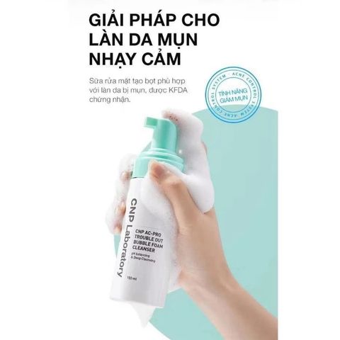 CNP AC-Pro Bubble Foam Cleanser 150ml - Sữa Rửa Mặt Dạng Bọt Làm Sạch Sâu, Giảm Mụn, Thích Hợp Với Da Nhạy Cảm