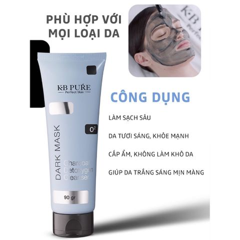 Mặt Nạ Than Tre KB PURE DARK MASK - Detox Da, Cung Cấp O2, Làm Sáng & Làm Sạch Sâu Cho Da Nhạy Cảm 90gr