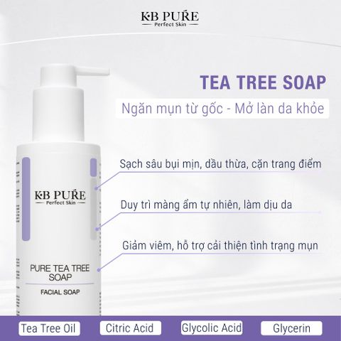 Sữa Rửa Mặt Tràm Trà KB Pure - Kháng Khuẩn, Ngừa Mụn, Dưỡng Ẩm, Phù Hợp Mọi Loại Da, Giúp Làm Sạch Và Tẩy Trang 2in1