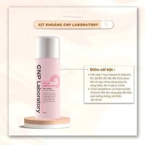 CNP Vita B Ampule Mist 50ml - Xịt Khoáng Làm Sáng Da, Dưỡng Ẩm, Giúp Làn Da Trắng Sáng Mịn Màng