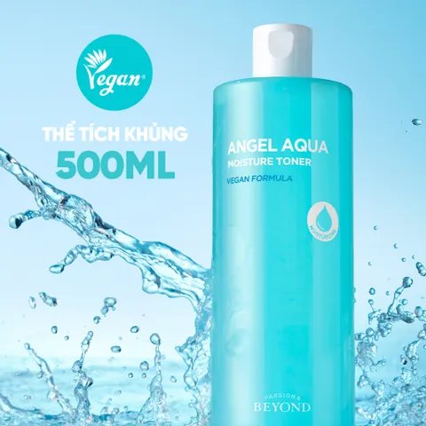 Toner Dưỡng Ẩm BEYOND Angel Aqua Moisture - Nước Hoa Hồng Cân Bằng, Thẩm Thấu Nhanh 500ml, Công Thức Thuần Chay, Dưỡng Chất Cao