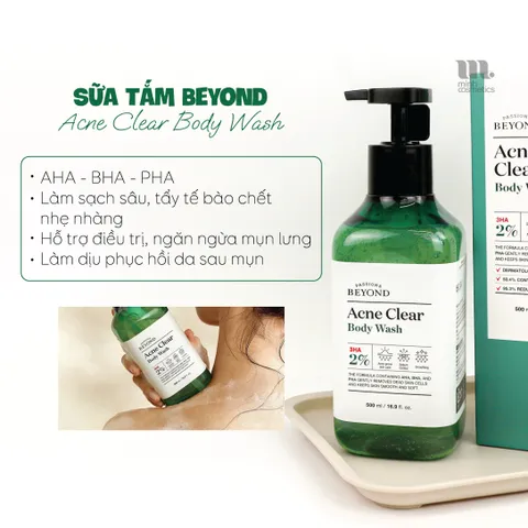 Sữa Tắm Ngừa Mụn Lưng & Cơ Thể Beyond Acne Clear Body Wash - Chăm Sóc Da Mịn Màng, Làn Da Sạch Sẽ, Giảm Mụn Hiệu Quả