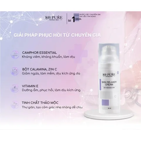 Kem Phục Hồi Da Nhạy Cảm KB Pure Skin Relaxer Cream 50ml - Làm Dịu, Giảm Kích Ứng, Dưỡng Ẩm, Hỗ Trợ Chăm Sóc Da Viêm, Khô