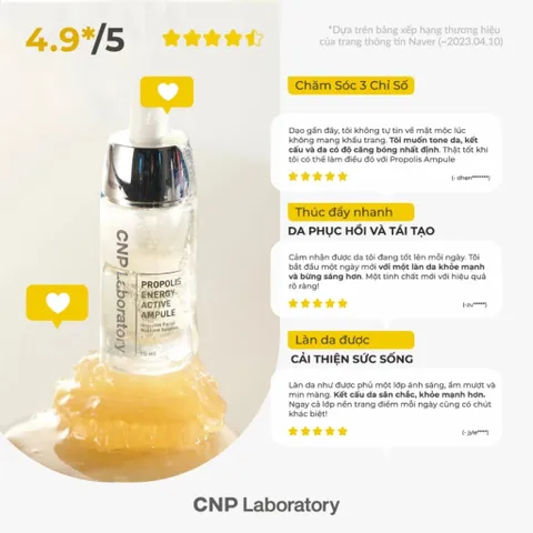 CNP Tinh Chất Keo Ong Propolis Energy Active Ampule - Kháng Khuẩn, Phục Hồi Da, Nuôi Dưỡng Da Tối Ưu
