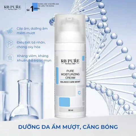 KB PURE Kem Dưỡng Ẩm Giảm Dầu Nhờn - Dưỡng Ẩm, Phục Hồi Cho Da Nhạy Cảm, Giảm Mụn, Cân Bằng Da, 50ML