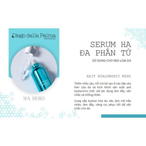 Serum Cấp Nước Chuyên Sâu DIEGO DALLA PALMA - Tinh Chất Hyaluronic Acid Đa Phân Tử Giúp Da Mịn Mượt, Căng Bóng, Phục Hồi Ẩm