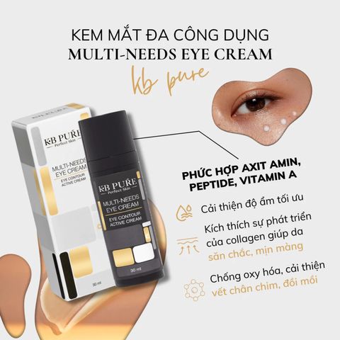 Kem Dưỡng Mắt KB PURE 30ml - Làm Mờ Vết Chân Chim, Giảm Thâm Quầng, Ngừa Lão Hóa - Dưỡng Ẩm & Săn Chắc Da Mềm Mại