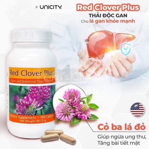 Red Clover Plus Unicity - Viên Bổ Gan Thải Độc, Phục Hồi Chức Năng Gan Từ Thiên Nhiên 100 Viên