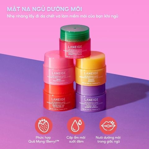 Set mặt nạ ngủ môi Laneige Midnight Minis - Dưỡng ẩm và tái sinh môi trong giấc ngủ, sản phẩm làm đẹp hoàn hảo cho phái nữ.