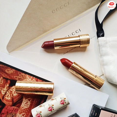 Son Gucci 600 Rouge À Lèvres Satin - The Fallen Sparrow, Màu Đỏ Tươi Quyến Rũ, Chất Son Mềm Mại, Giữ Màu Lâu, Mỹ Phẩm Thời Trang Cao Cấp