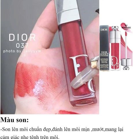 Son Dior 037 Maximizer Intense Rose - Son Môi Dưỡng Ẩm Màu Hồng Nhẹ Tự Nhiên, Phụ Kiện Thời Trang Cho Phái Đẹp