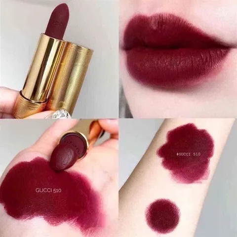 Son Gucci 510 Joanna Burgundy Màu Đỏ Rượu - Son Dưỡng Môi Sang Trọng, Độ Bám Màu Lâu, Phù Hợp Với Tất Cả Phong Cách Trang Điểm