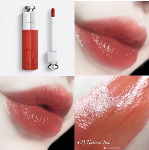 Son Kem Dior 421 Addict Lip Tattoo Natural Tea - Son Môi Cam Đất Mịn Màng, Độ Bám Màu Lâu, Thương Hiệu Cao Cấp